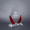 Cambridge Diamond Crystal Award - Black, Blue or Red Accent | Engraved Corporate Award - 7, 8 or 9 Inch Tall Decade Awards