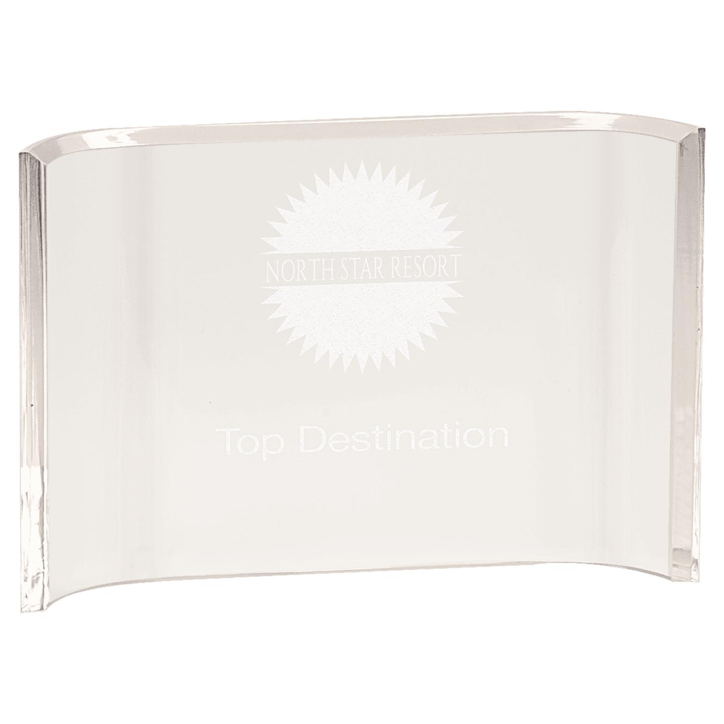 Crescent Acrylic Trophy | Personalized Corporate Award | 6, 7, 8 or 10 Inches Wide