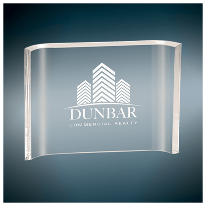 Crescent Acrylic Trophy | Personalized Corporate Award | 6, 7, 8 or 10 Inches Wide