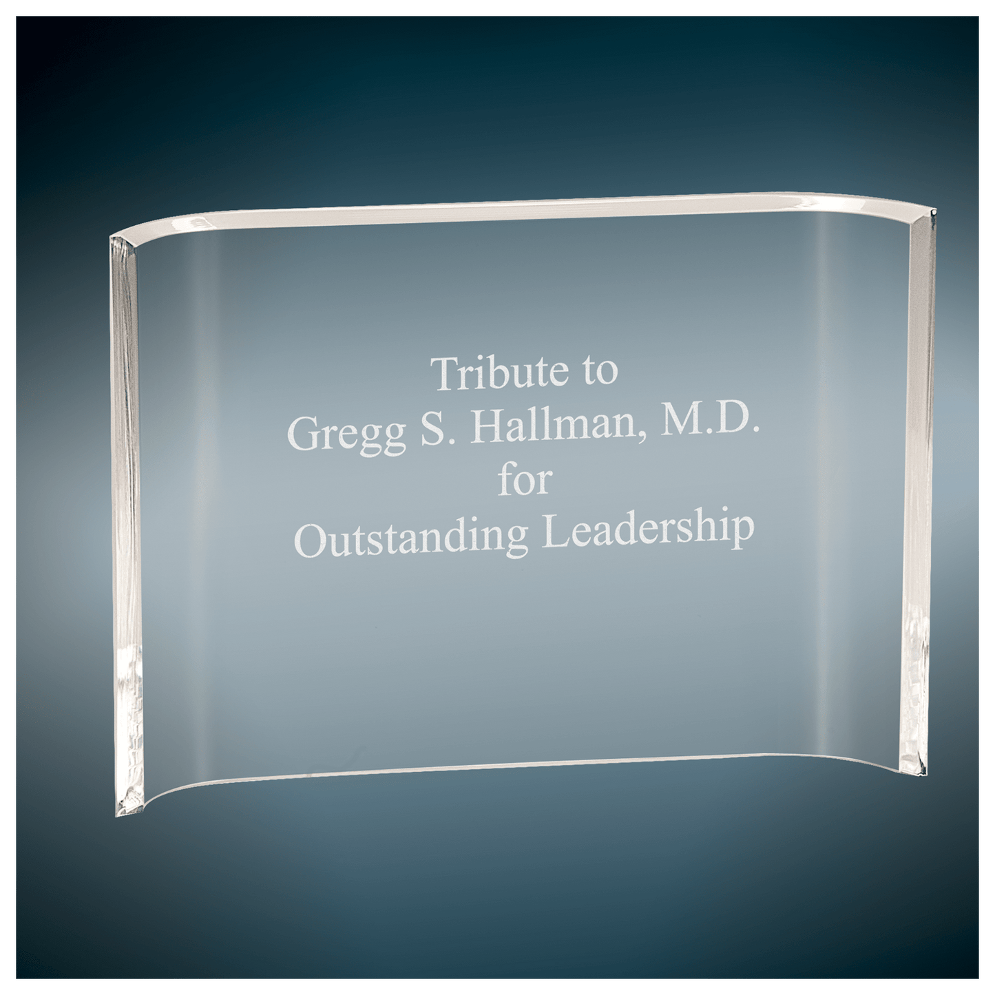 Crescent Acrylic Trophy | Personalized Corporate Award | 6, 7, 8 or 10 Inches Wide
