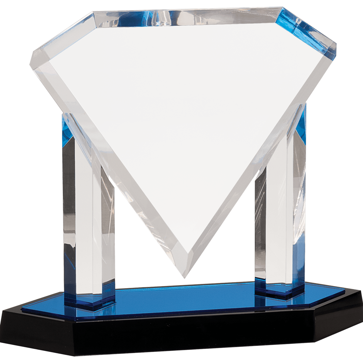 Floating Diamond Acrylic Award | Blue or Gold | Personalized Corporate Award | 3 sizes