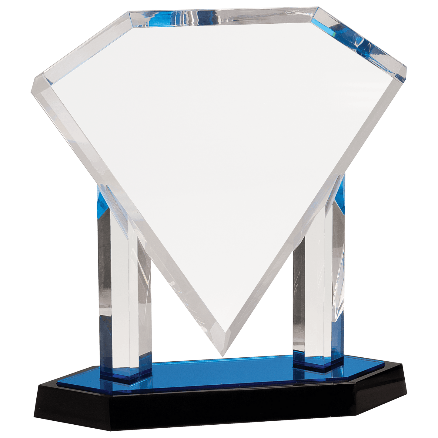 Floating Diamond Acrylic Award | Blue or Gold | Personalized Corporate Award | 3 sizes