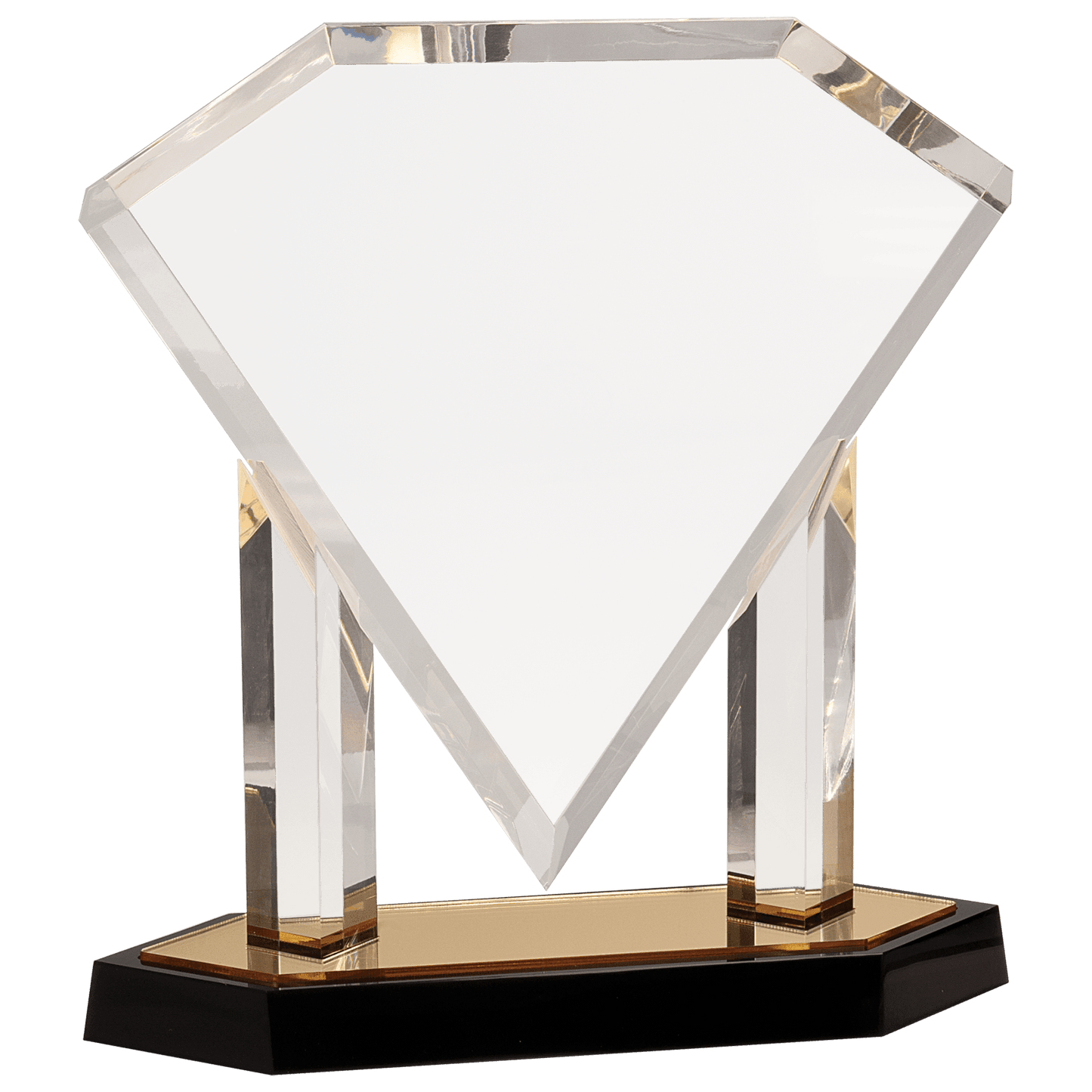 Floating Diamond Acrylic Award | Blue or Gold | Personalized Corporate Award | 3 sizes