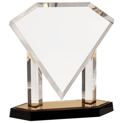 Floating Diamond Acrylic Award | Blue or Gold | Personalized Corporate Award | 3 sizes