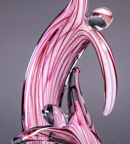 Art Glass Trophy - Sisterhood | Engraved Artistic Corporate Award - 16.5 Inch Tall Decade Awards