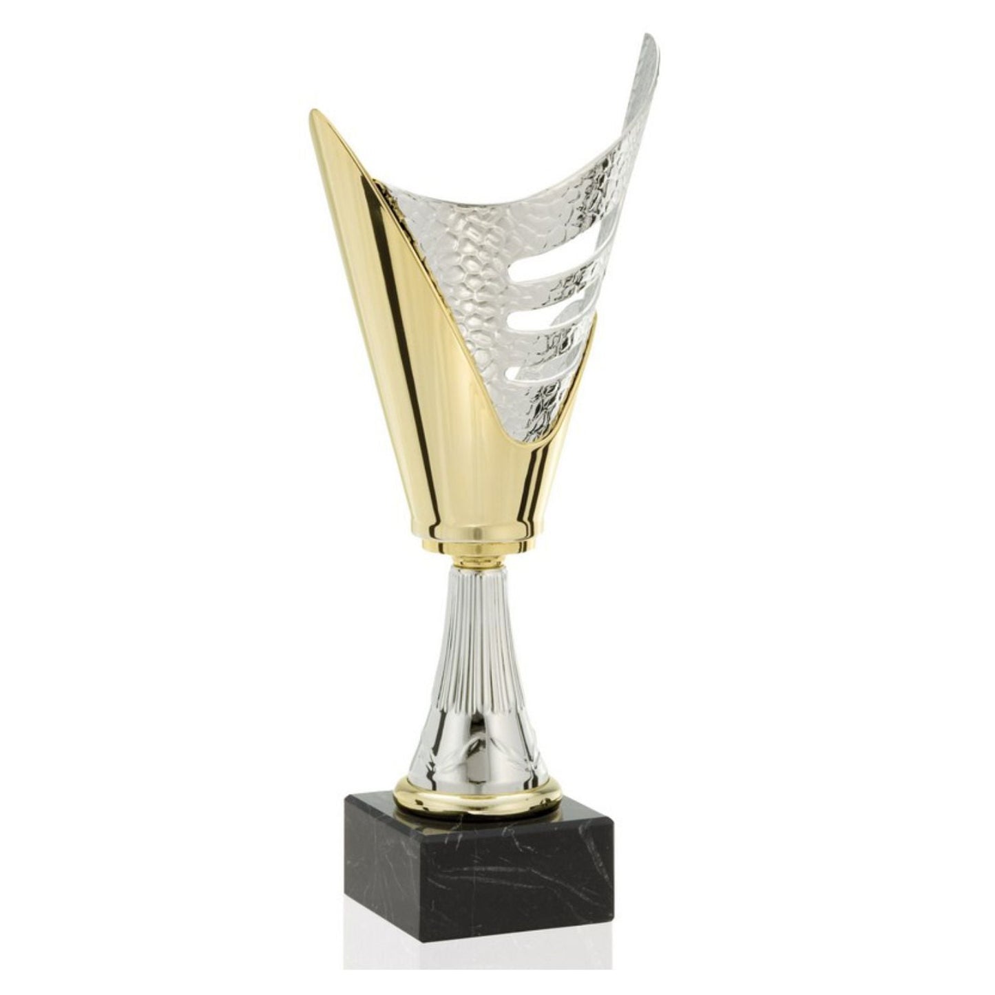 Gold and Silver Cup with Marble Base | Engraved Cup Award - 10.5, 13 or 15.5 Inch Tall - Decade Awards