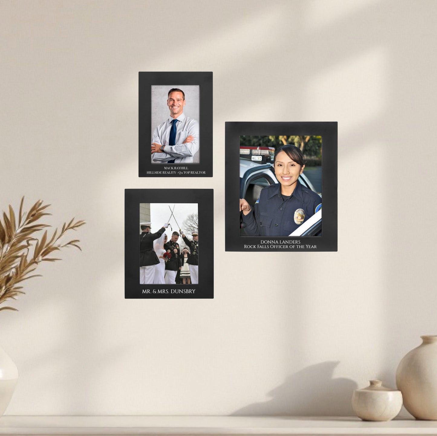 Black Aluminum Picture Frame | Engraved Picture Frame - 4x6, 5x7 or 8x10 Decade Awards