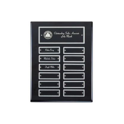 Perpetual Plaque | Ebony Piano-Finish Perpetual Plaque - 12 or 24 Plates Decade Awards