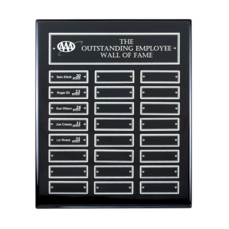 Perpetual Plaque | Ebony Piano-Finish Perpetual Plaque - 12 or 24 Plates Decade Awards