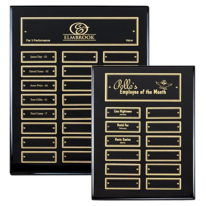 Perpetual Plaque | Ebony Piano-Finish Perpetual Plaque - 12 or 24 Plates Decade Awards
