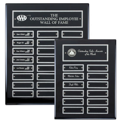 Perpetual Plaque | Ebony Piano-Finish Perpetual Plaque - 12 or 24 Plates Decade Awards