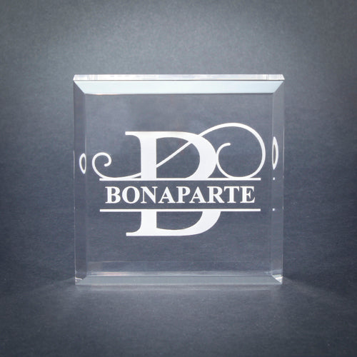 Paperweight, Monogrammed Acrylic Square | Engraved Paperweight with Beveled Edges - 3 x 3 Inch Decade Awards