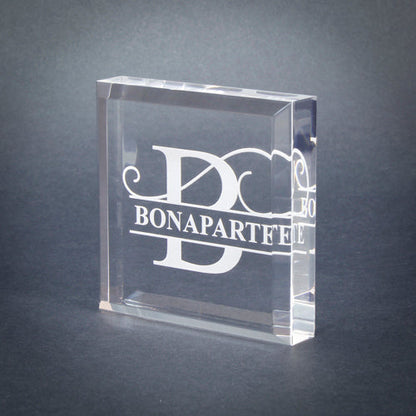 Paperweight, Monogrammed Acrylic Square | Engraved Paperweight with Beveled Edges - 3 x 3 Inch Decade Awards