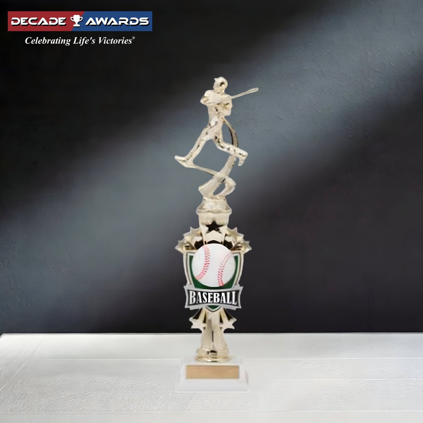 Baseball Sport Motion All Star Trophy - 14 Inch Tall Decade Awards
