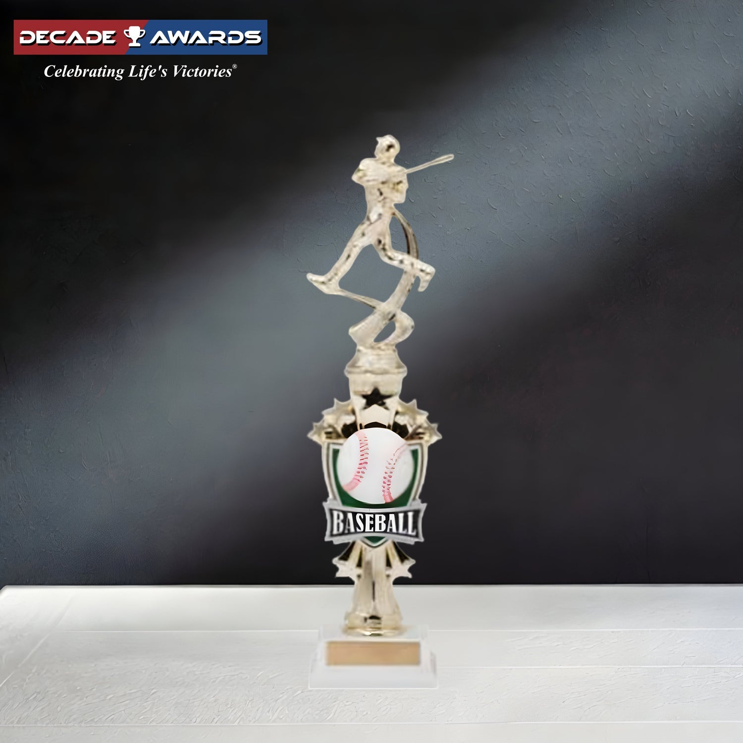 Baseball Sport Motion All Star Trophy - 14 Inch Tall Decade Awards