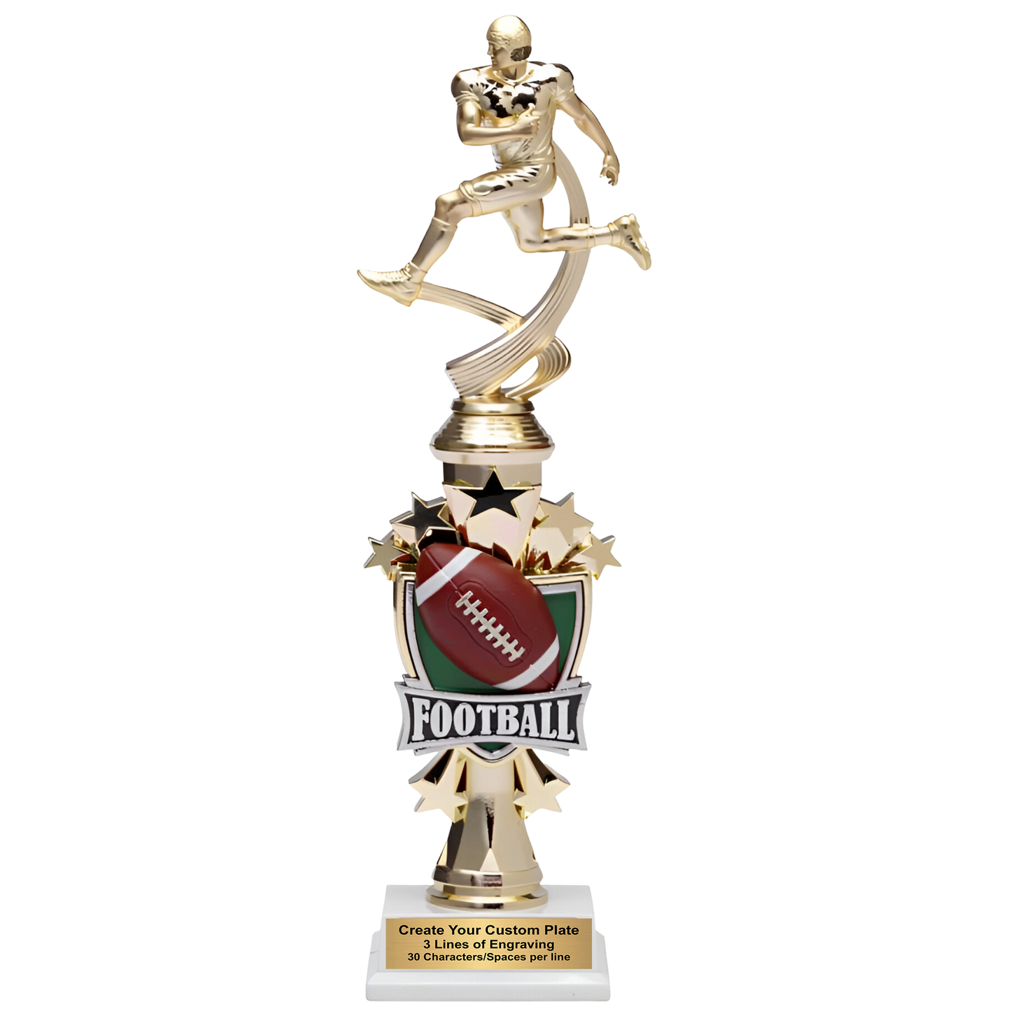 Personalized Football Trophy - Engraved Sport Motion All Star Football Award  - 14 Inch