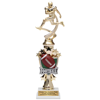 Personalized Football Trophy - Engraved Sport Motion All Star Football Award  - 14 Inch