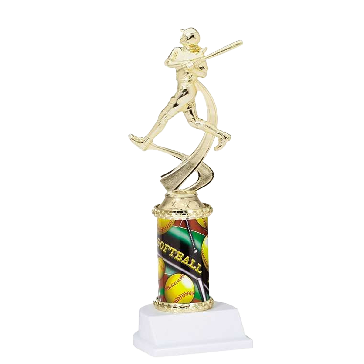Softball Trophy | Sport Motion Column | Personalized Softball Award | 10 Inches Tall