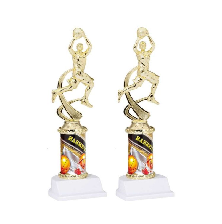 Basketball Sport Motion Figure w/ Sports Column Trophy - Male /Female Decade Awards