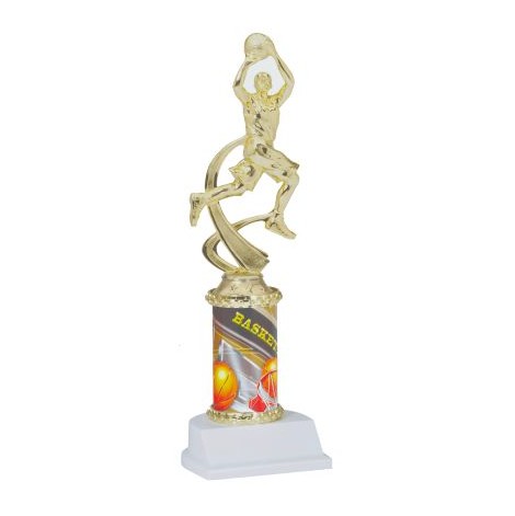 Basketball Sport Motion Figure w/ Sports Column Trophy - Male /Female Decade Awards
- Male