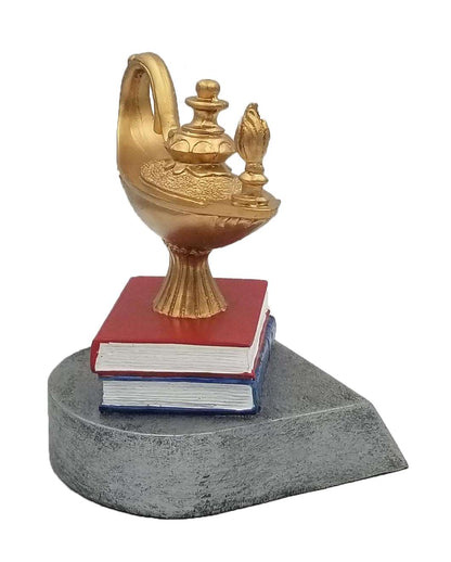 Academic Scholar Color Tek Trophy | Engraved Lamp of Knowledge Award - 4 Inch Tall Decade Awards