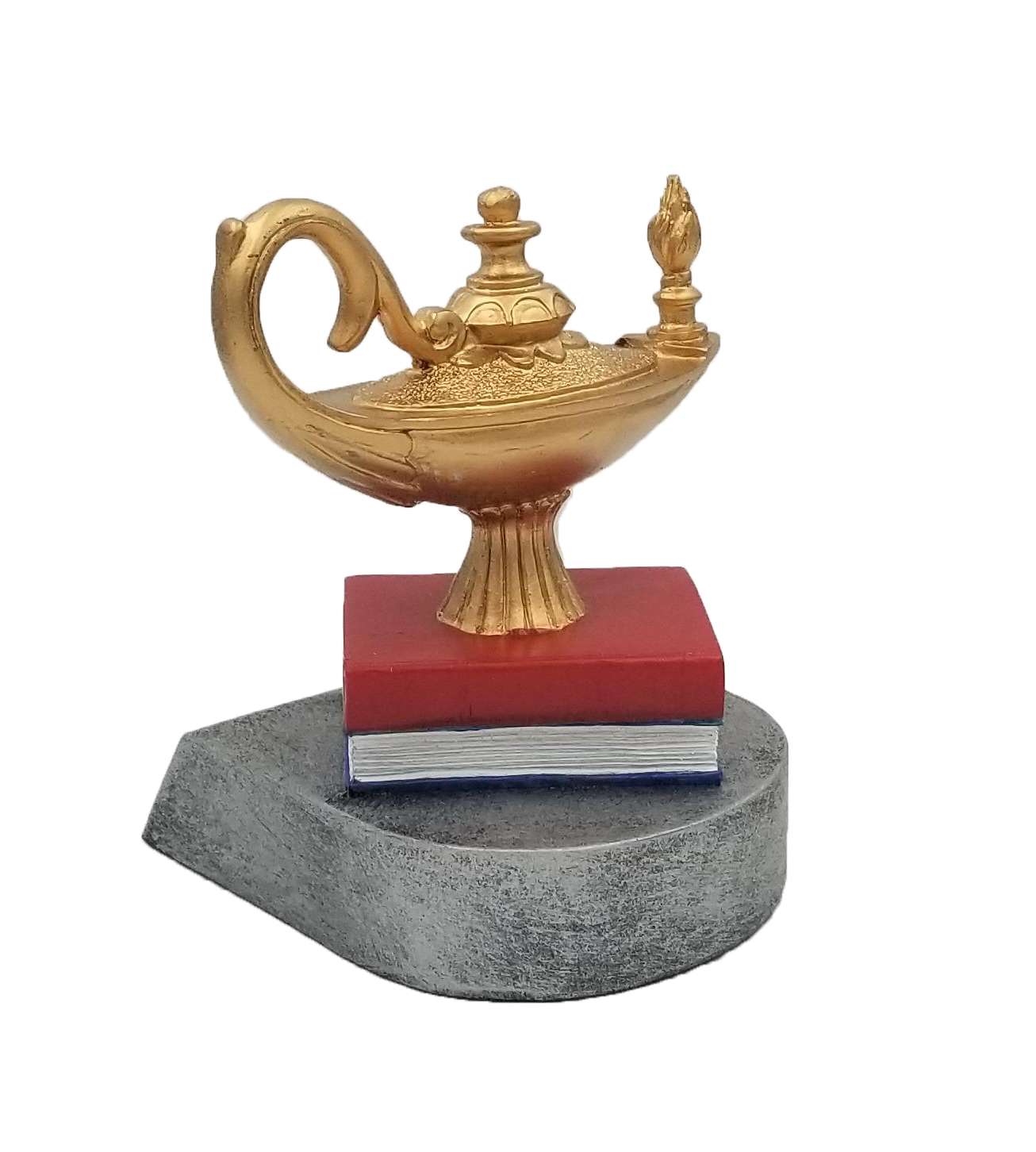 Academic Scholar Color Tek Trophy | Engraved Lamp of Knowledge Award - 4 Inch Tall Decade Awards