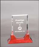 Acrylic Plaque Prestige Award | Engraved Corporate Award with Rosewood Base - 7.75", 8.75" or 9.75" Tall Decade Awards
