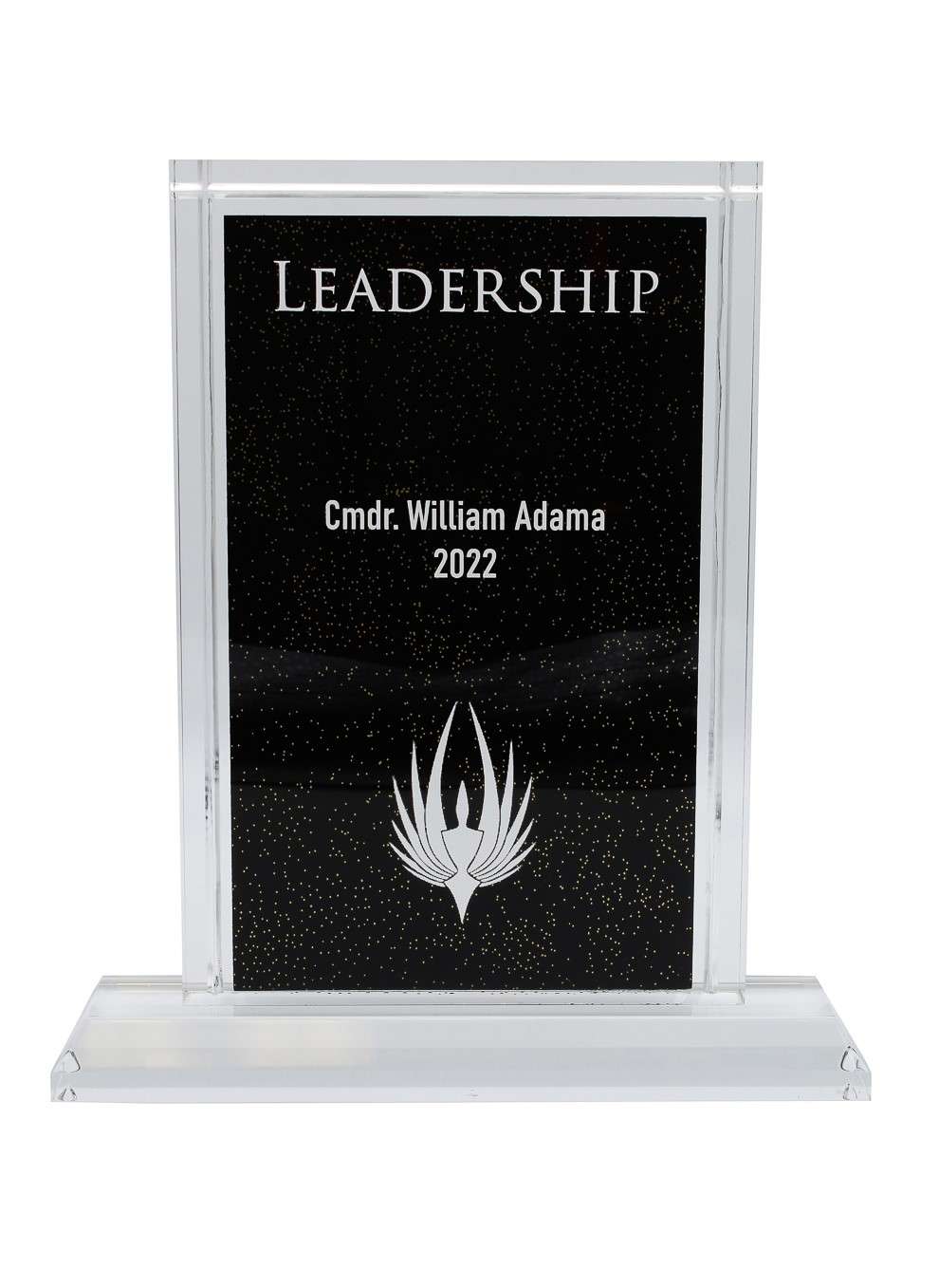 Acrylic Plaque, Black & Gold Background | Engraved Deco Corporate Award - 8, 8.5 or 9 Inch Tall Decade Awards