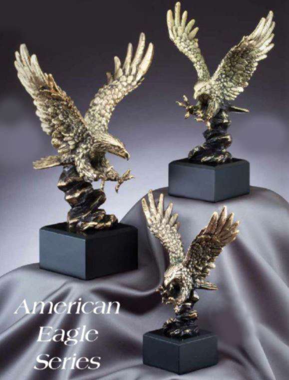 American Eagle Trophy - AE600 | Gold Finish Eagle Award - 9.75, 12 or 14 Inch Tall Decade Awards