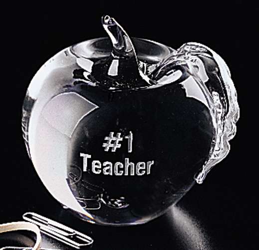 Apple Glass Paperweight | Engraved Apple Corporate Award Decade Awards