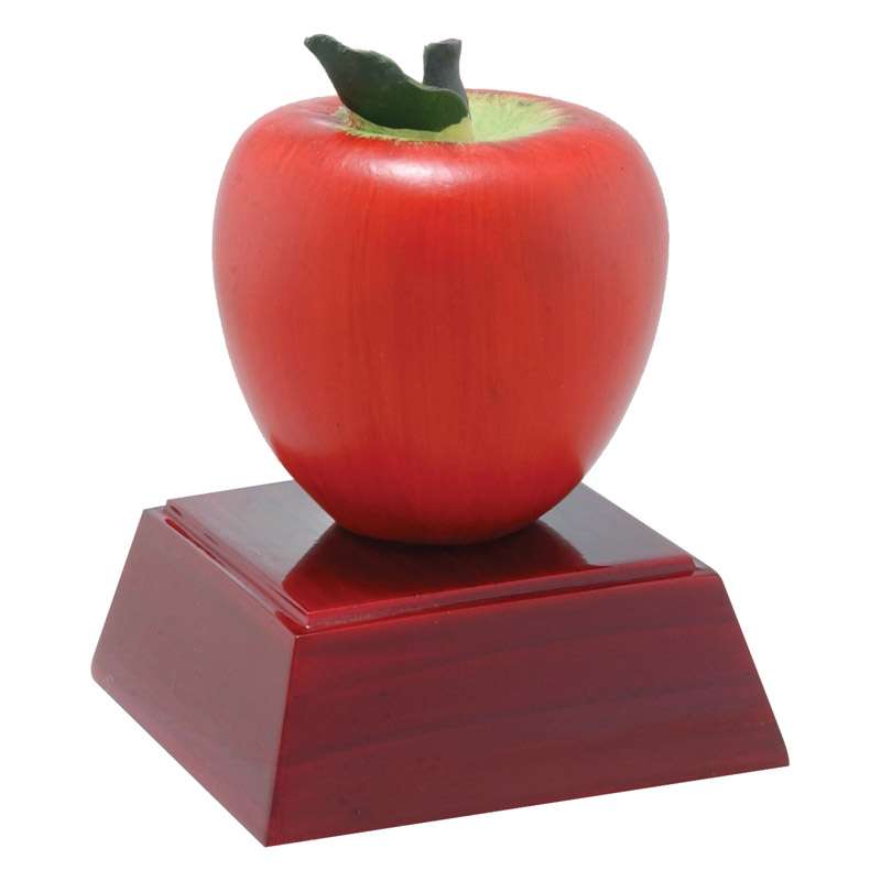 Apple Trophy | Engraved Red Apple Award - 4 Inch Tall Decade Awards