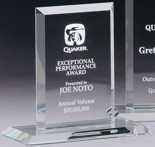 Argyle Crystal Corporate Award | Engraved Corporate Plaque Award - 6", 7" or 8" Decade Awards