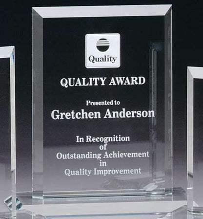Argyle Crystal Corporate Award | Engraved Corporate Plaque Award - 6", 7" or 8" Decade Awards