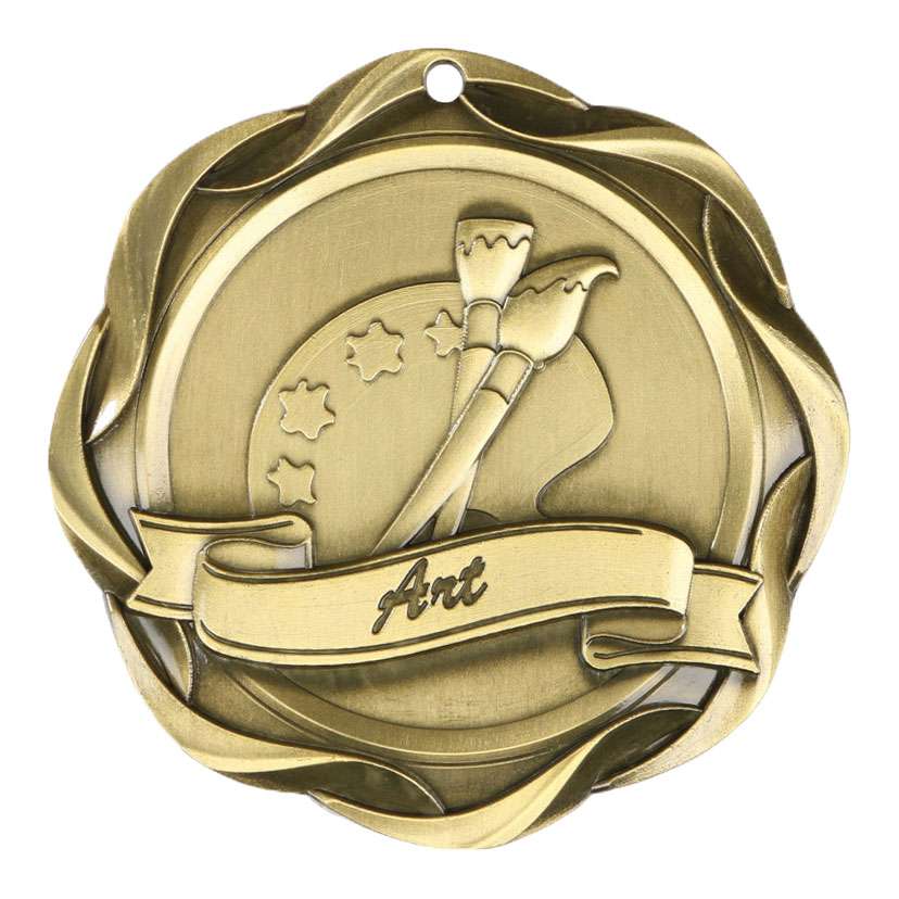 Art Medal, Fusion - Gold | Engraved Artist Medal - 3 Inch Wide Decade Awards