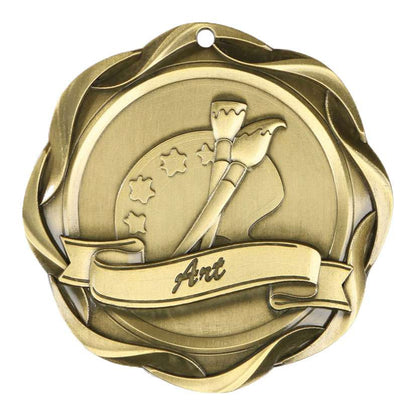 Art Medal, Fusion - Gold | Engraved Artist Medal - 3 Inch Wide Decade Awards