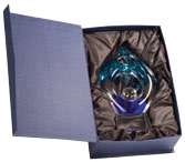 Art Glass Trophy - Golden Swirl | Engraved Artistic Corporate Award - 9.25" Decade Awards