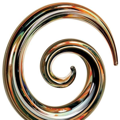 Art Glass Trophy - Golden Swirl | Engraved Artistic Corporate Award - 9.25" Decade Awards