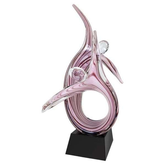 Art Glass Trophy - Sisterhood | Engraved Artistic Corporate Award - 16.5 Inch Tall Decade Awards