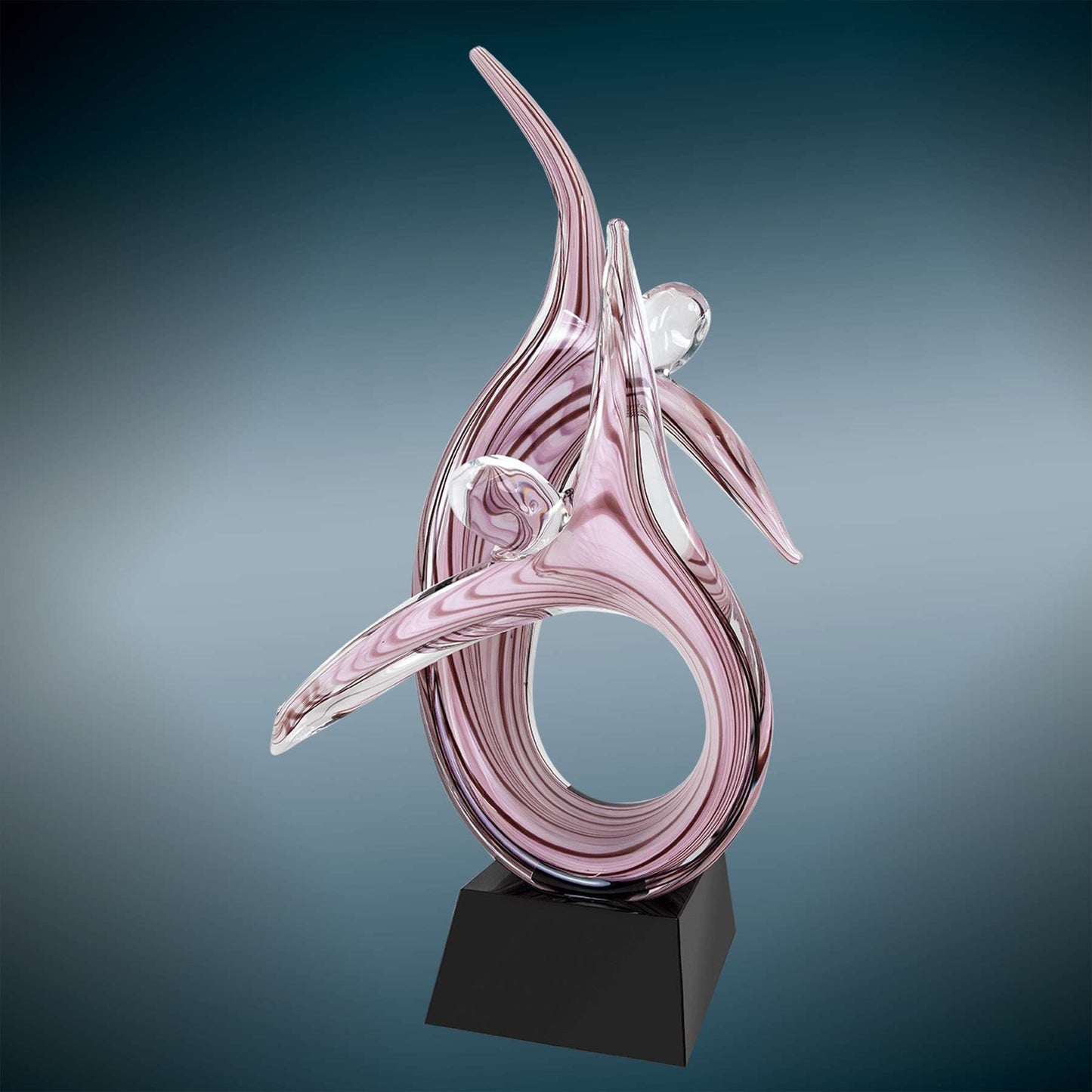 Art Glass Trophy - Sisterhood | Engraved Artistic Corporate Award - 16.5 Inch Tall Decade Awards