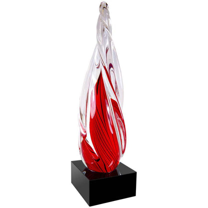 Art Glass Trophy - Twisting Flame | Engraved Artistic Corporate Award - 12" Decade Awards