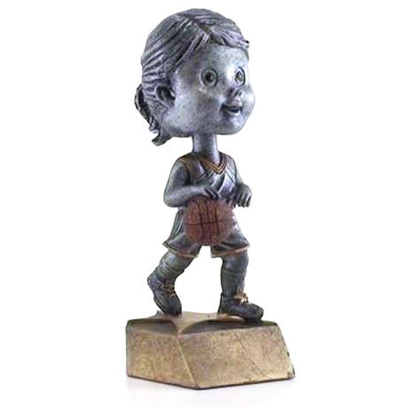 Basketball Pewter Bobblehead Trophy - Female / Male | Engraved Basketball Award - 6 Inch Tall Decade Awards