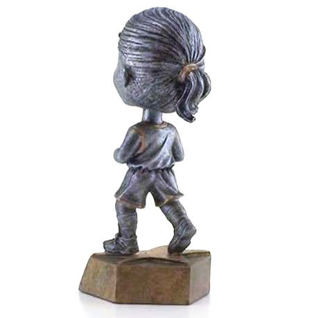 Basketball Pewter Bobblehead Trophy - Female / Male | Engraved Basketball Award - 6 Inch Tall Decade Awards