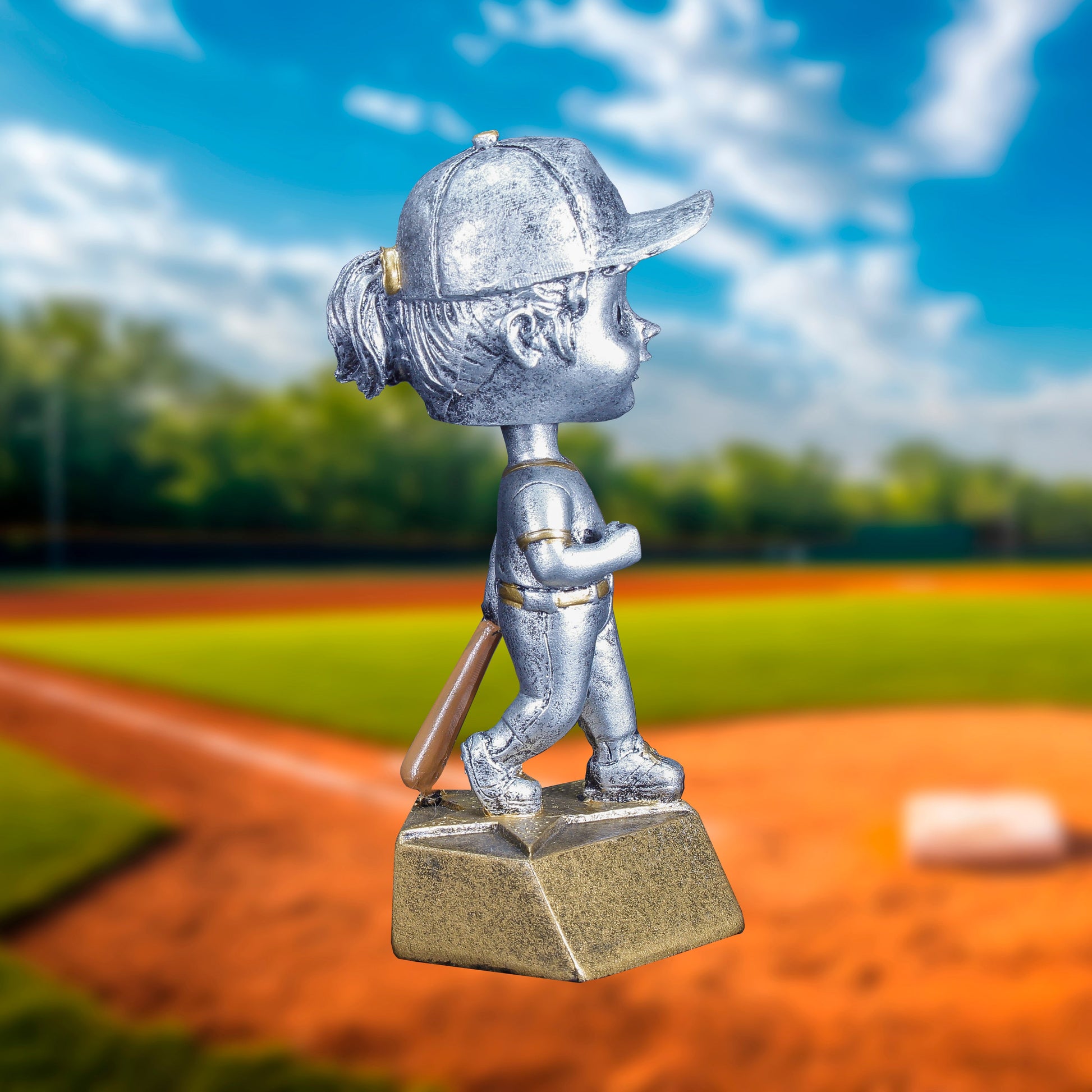 Softball Bobblehead Trophy | Engraved Softball Award - 6 Inch Tall Decade Awards