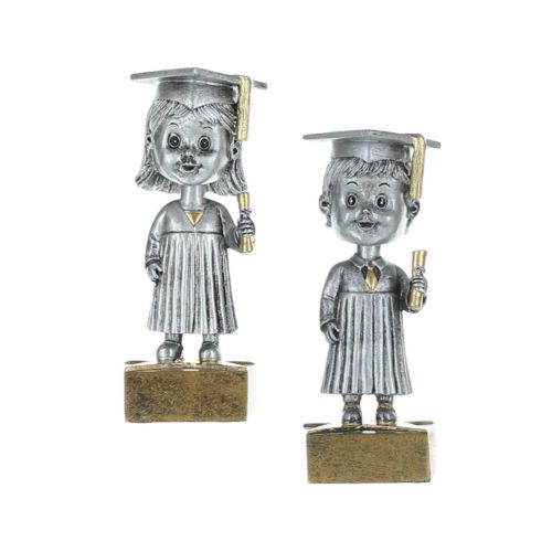Graduate Bobblehead Trophy, Female / Male | Engraved Commencement Award - 6 Inch Tall Decade Awards