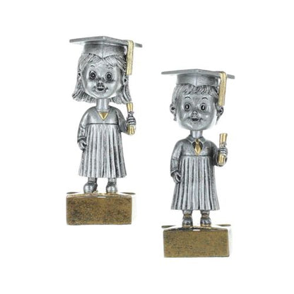 Graduate Bobblehead Trophy, Female / Male | Engraved Commencement Award - 6 Inch Tall Decade Awards