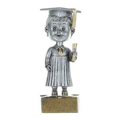 Graduate Bobblehead Trophy -  Male | Engraved Commencement Award - 6 Inch Tall Decade Awards
