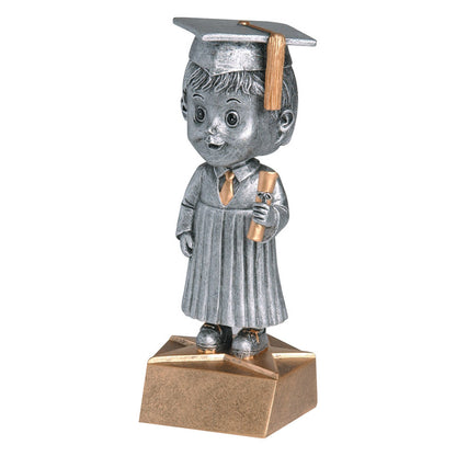Personalized Graduate Trophy, Female or Male - Engraved Bobblehead Graduate Award - 6 Inch