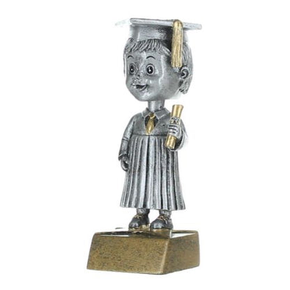 Graduate Bobblehead Trophy -  Male | Engraved Commencement Award - 6 Inch Tall Decade Awards