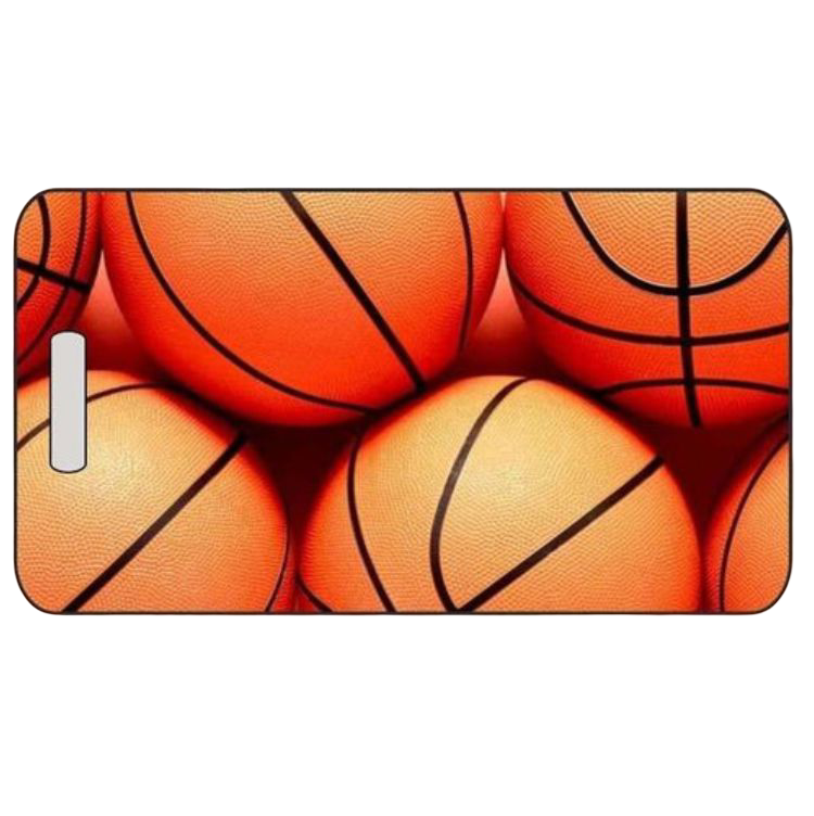 Basketball Luggage Tag in 4 Styles and 2 Sizes – Personalized Sports Bag ID Tag for Players – Durable Custom Design by Decade Awards