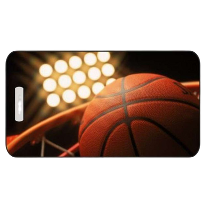 Basketball Luggage Tag in 4 Styles and 2 Sizes – Personalized Sports Bag ID Tag for Players – Durable Custom Design by Decade Awards